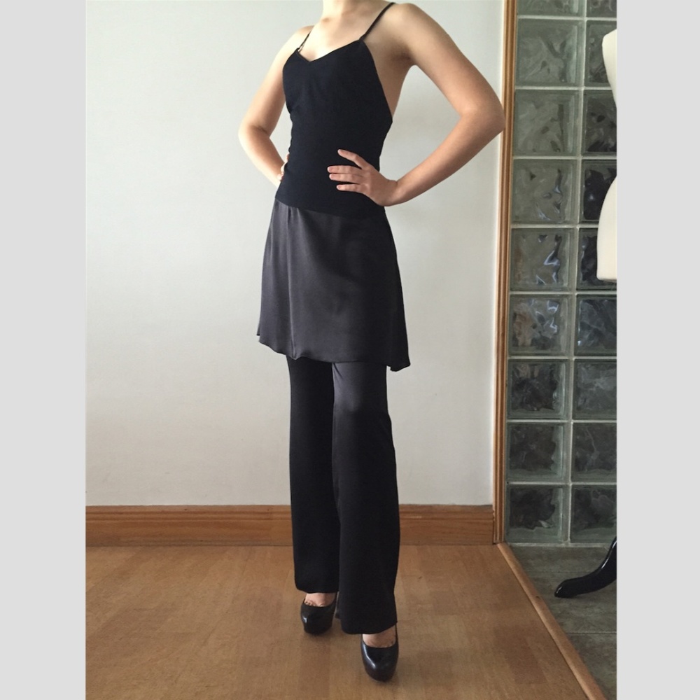 Chanel silk Trousers with attached skirt - Picture 3 of 13